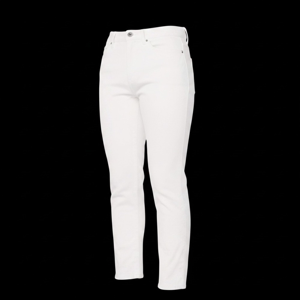 Fredd Marshall White High Waisted Raw Hem Stretch Denim Jeans Size 38